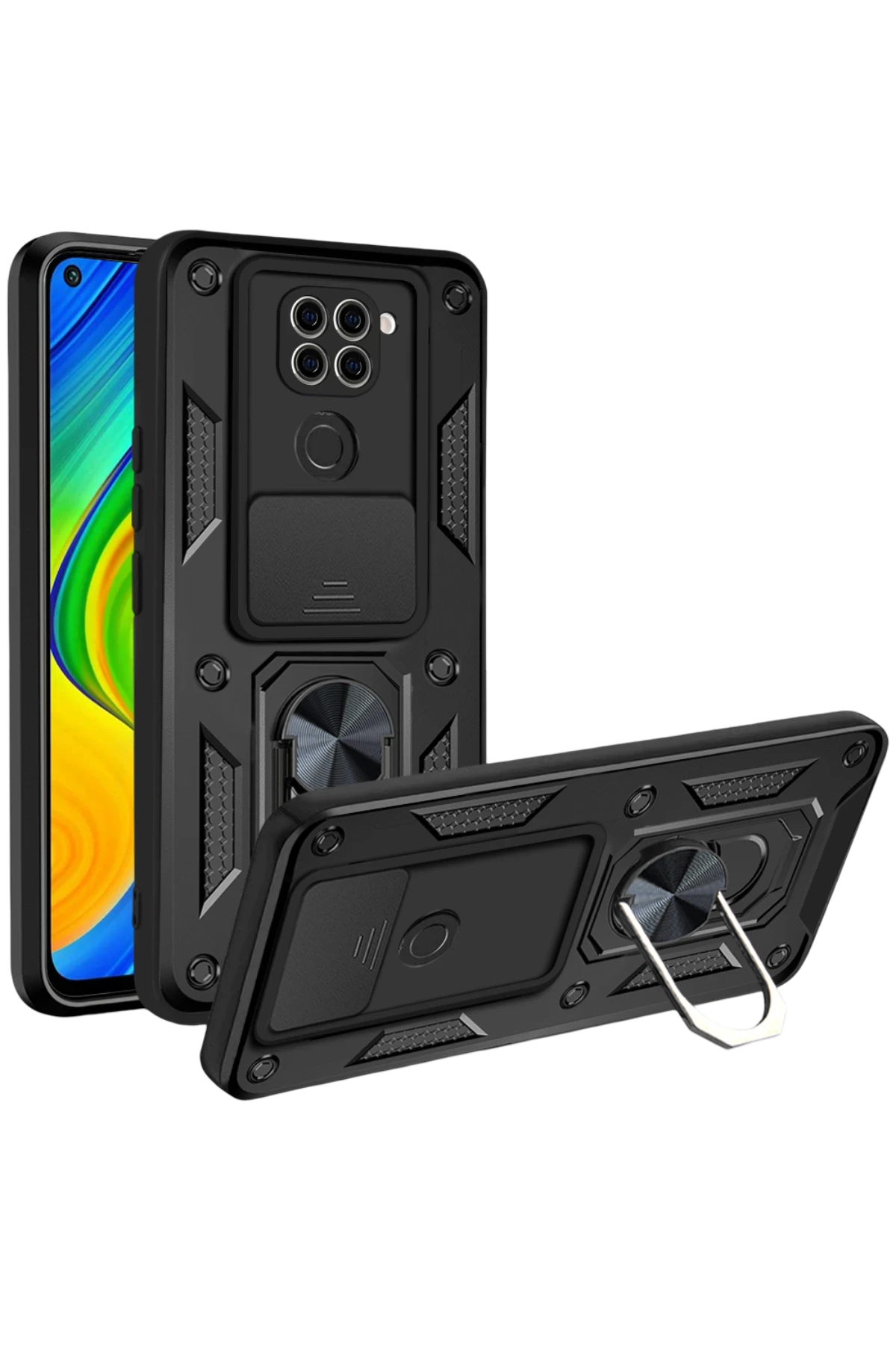 newface-xiaomi-redmi-note-9-4g-kilif-pars-lens-yuzuklu-silikon-siyah-default Uray store Xiaomi Redmi Note 9 4G Kılıf Pars Lens Yüzüklü Silikon - Siyah - Görsel 1