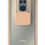 Uray store Xiaomi Redmi Note 9 Kılıf Palm Buzlu Kamera Sürgülü Silikon - Pembe