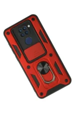 Uray store Xiaomi Redmi Note 9 Kılıf Pars Lens Yüzüklü Silikon - Kırmızı - Görsel 2