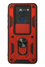Uray store Xiaomi Redmi Note 9 Kılıf Pars Lens Yüzüklü Silikon - Kırmızı