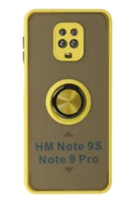 Uray store Xiaomi Redmi Note 9 Pro Kılıf Montreal Yüzüklü Silikon Kapak - Sarı