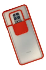 Uray store Xiaomi Redmi Note 9 Pro Kılıf Palm Buzlu Kamera Sürgülü Silikon - Kırmızı - Görsel 2
