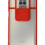 Uray store Xiaomi Redmi Note 9 Pro Kılıf Palm Buzlu Kamera Sürgülü Silikon - Kırmızı