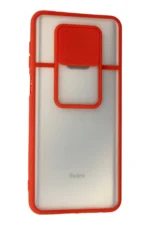 Uray store Xiaomi Redmi Note 9 Pro Kılıf Palm Buzlu Kamera Sürgülü Silikon - Kırmızı - Görsel 3