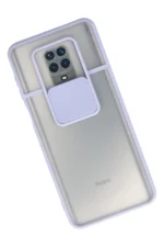 Uray store Xiaomi Redmi Note 9 Pro Kılıf Palm Buzlu Kamera Sürgülü Silikon - Lila - Görsel 2