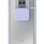 Uray store Xiaomi Redmi Note 9 Pro Kılıf Palm Buzlu Kamera Sürgülü Silikon - Lila
