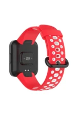 Uray store Xiaomi Redmi Watch 2 Spor Delikli Kordon - Kırmızı-Beyaz - Görsel 2