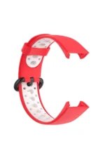 Uray store Xiaomi Redmi Watch 2 Spor Delikli Kordon - Kırmızı-Beyaz - Görsel 4