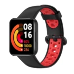 Uray store Xiaomi Redmi Watch 2 Spor Delikli Kordon - Siyah-Kırmızı