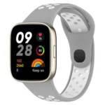 Uray store Xiaomi Redmi Watch 3 Spor Delikli Kordon - Gri-Beyaz