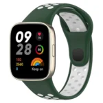 Uray store Xiaomi Redmi Watch 3 Spor Delikli Kordon - Haki Yeşil-Beyaz
