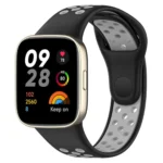 Uray store Xiaomi Redmi Watch 3 Spor Delikli Kordon - Siyah-Gri