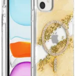 Onegif Apple iPhone 11 Lotus Simli Magsafe Kapak - Gümüş