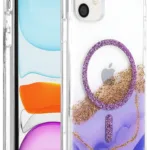 Onegif Apple iPhone 11 Lotus Simli Magsafe Kapak - Mor