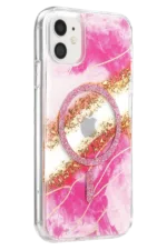 Onegif Apple iPhone 11 Lotus Simli Magsafe Kapak - Pembe - Görsel 2