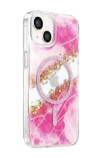 Onegif Apple iPhone 14 Lotus Simli Magsafe Kapak - Pembe - Görsel 2