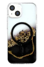 Onegif Apple iPhone 15 Lotus Simli Magsafe Kapak - Siyah - Görsel 3