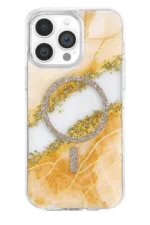 Onegif Apple iPhone 15 Pro Max Lotus Simli Magsafe Kapak - Turuncu - Görsel 3
