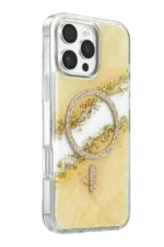 Onegif Apple iPhone 16 Pro Max Lotus Simli Magsafe Kapak - Gümüş - Görsel 2