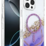 Onegif Apple iPhone 16 Pro Max Lotus Simli Magsafe Kapak - Mor