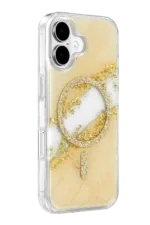 Onegif Apple iPhone 17 Lotus Simli Magsafe Kapak - Gümüş - Görsel 2