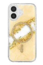 Onegif Apple iPhone 17 Lotus Simli Magsafe Kapak - Gümüş - Görsel 3