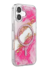 Onegif Apple iPhone 17 Lotus Simli Magsafe Kapak - Pembe - Görsel 2