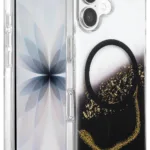 Onegif Apple iPhone 17 Lotus Simli Magsafe Kapak - Siyah