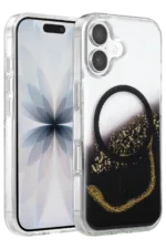 Onegif Apple iPhone 17 Lotus Simli Magsafe Kapak - Siyah