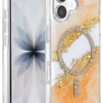 Onegif Apple iPhone 17 Lotus Simli Magsafe Kapak - Turuncu
