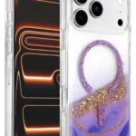 Onegif Apple iPhone 17 Pro Lotus Simli Magsafe Kapak - Mor