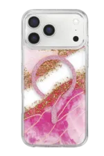 Onegif Apple iPhone 17 Pro Lotus Simli Magsafe Kapak - Pembe - Görsel 3