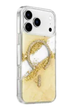 Onegif Apple iPhone 17 Pro Max Lotus Simli Magsafe Kapak - Gümüş - Görsel 2