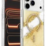 Onegif Apple iPhone 17 Pro Max Lotus Simli Magsafe Kapak - Gümüş