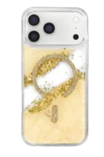 Onegif Apple iPhone 17 Pro Max Lotus Simli Magsafe Kapak - Gümüş - Görsel 3