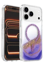 Onegif Apple iPhone 17 Pro Max Lotus Simli Magsafe Kapak - Mor