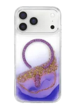 Onegif Apple iPhone 17 Pro Max Lotus Simli Magsafe Kapak - Mor - Görsel 3