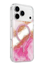 Onegif Apple iPhone 17 Pro Max Lotus Simli Magsafe Kapak - Pembe - Görsel 2