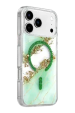 Onegif Apple iPhone 17 Pro Max Lotus Simli Magsafe Kapak - Yeşil - Görsel 2