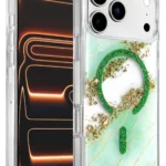 Onegif Apple iPhone 17 Pro Max Lotus Simli Magsafe Kapak - Yeşil