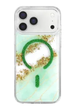 Onegif Apple iPhone 17 Pro Max Lotus Simli Magsafe Kapak - Yeşil - Görsel 3
