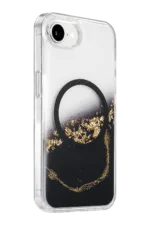 Onegif Apple iPhone 17E Lotus Simli Magsafe Kapak - Siyah - Görsel 2