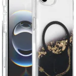 Onegif Apple iPhone 17E Lotus Simli Magsafe Kapak - Siyah
