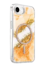 Onegif Apple iPhone 17E Lotus Simli Magsafe Kapak - Turuncu - Görsel 2