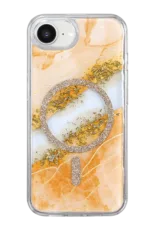Onegif Apple iPhone 17E Lotus Simli Magsafe Kapak - Turuncu - Görsel 3