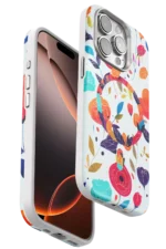 Onegif Apple iPhone 14 Pro Flower Series Magsafe Kapak - Beyaz