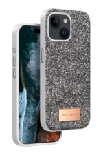 Onegif Apple iPhone 15 Bright Simli Kapak - Gümüş