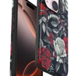 Onegif Apple iPhone 15 Plus Flower Series Magsafe Kapak - Siyah