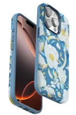 Onegif Apple iPhone 15 Pro Flower Series Magsafe Kapak - Mavi