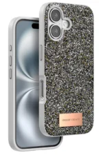 Onegif Apple iPhone 16 Bright Simli Kapak - Gümüş